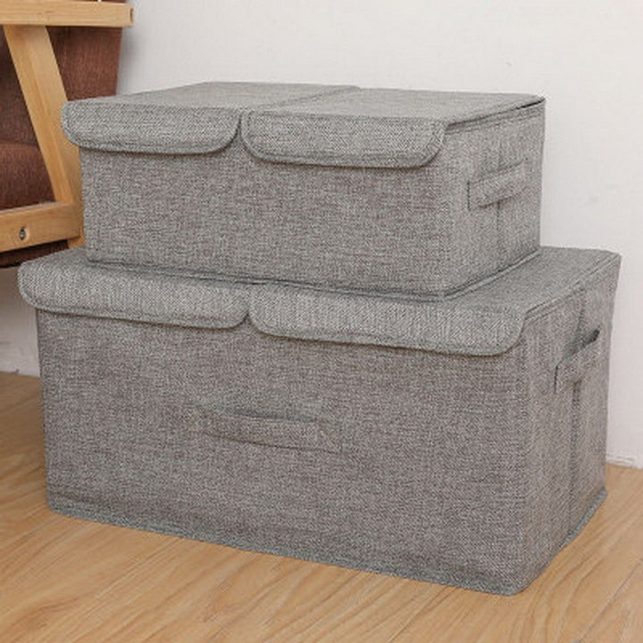 Staubox aus Baumwolle und Leinen