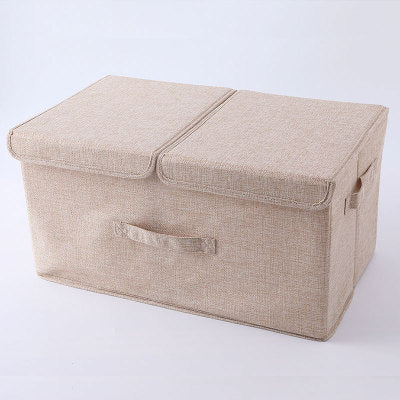 Staubox aus Baumwolle und Leinen