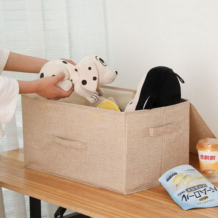 Staubox aus Baumwolle und Leinen