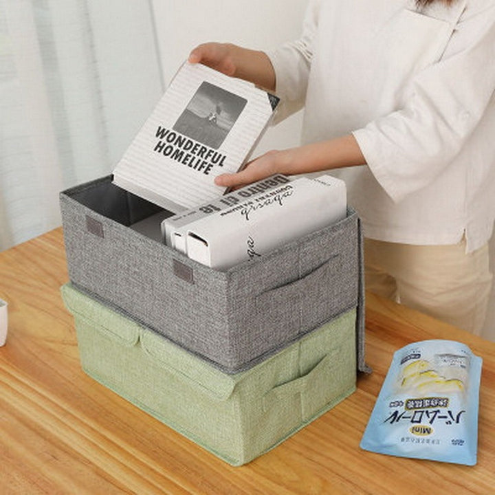 Staubox aus Baumwolle und Leinen